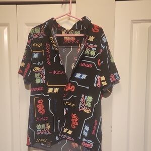 Neon Sign Japanese Button Down